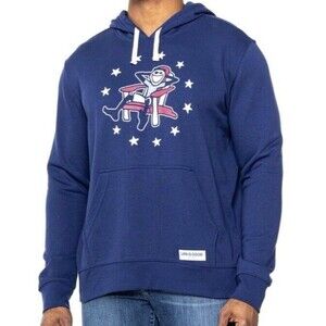 Life is Good Terri Pullover Hoodie Adirondack Stars Patriotic Fun Blue Large NWT